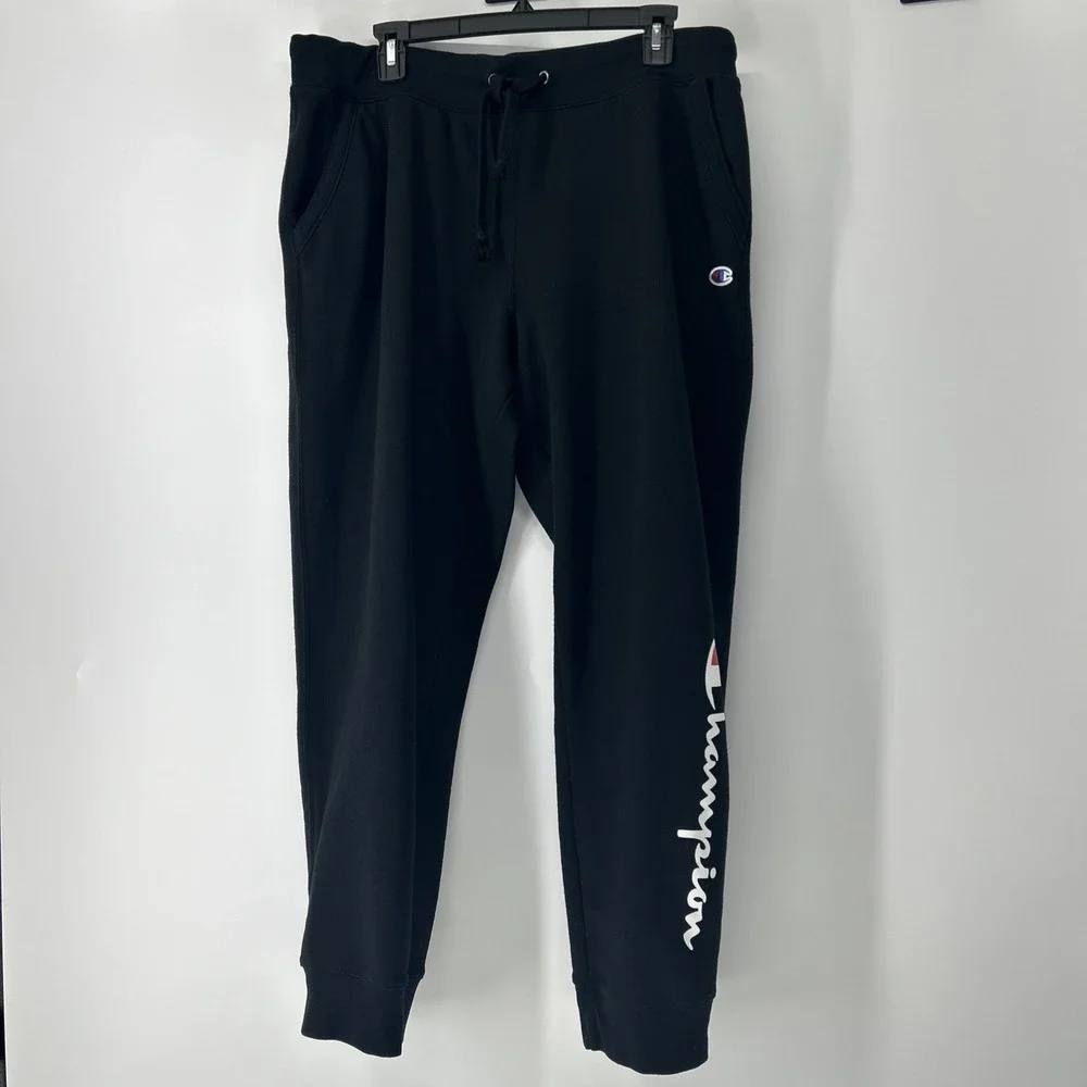 Champion Joggers Sweatpants Pants Men's 2XL Black Casual Active Athletic Logo